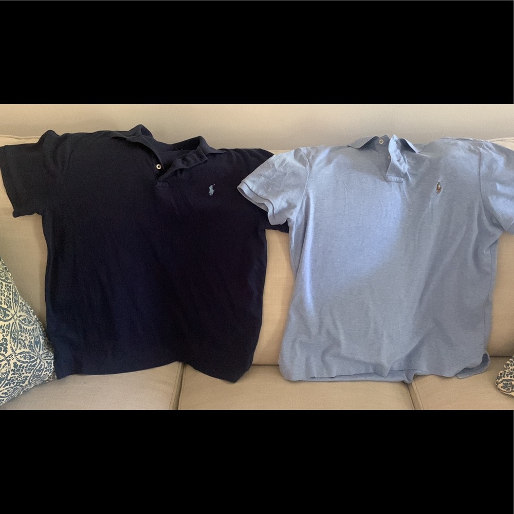 2 men’s large polo short sleeved shirts